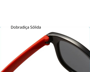 Óculos de sol redondos de silicone para crianças Preto e Vermelho